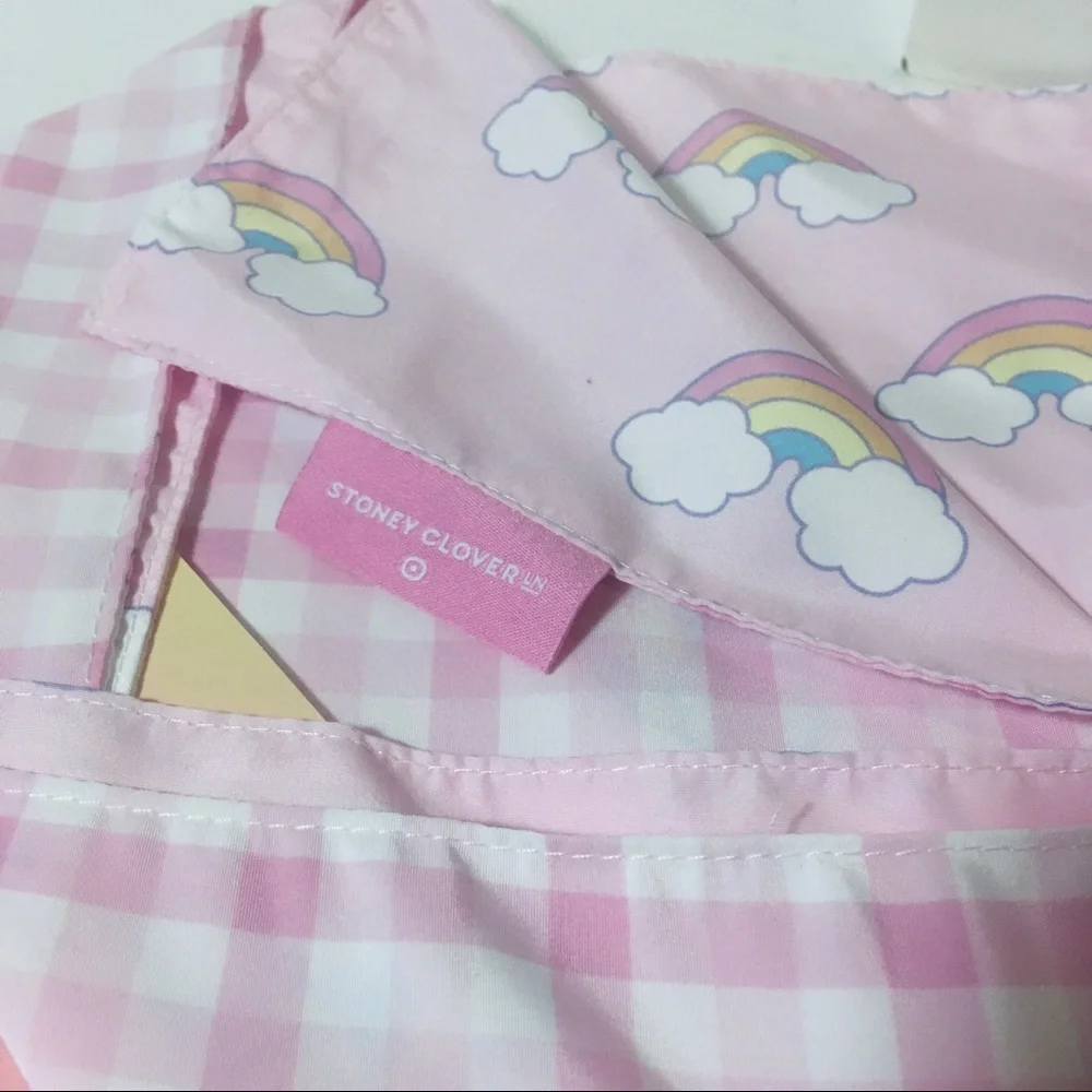 Stoney Clover Lane x Target Small Reversible Pet Bandana Pink Gingham + Rainbows